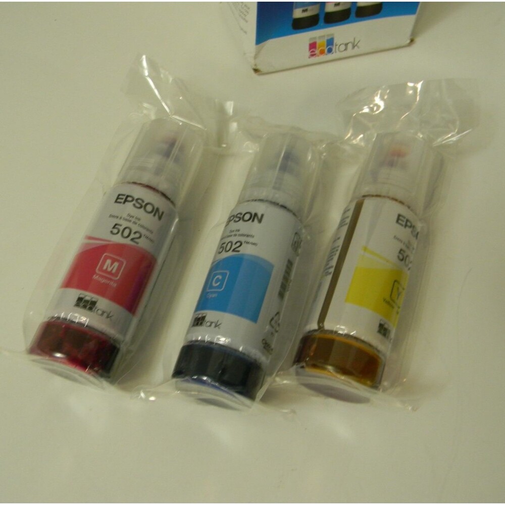 Genuine Epson 502 EcoTank Ink Bottle Combo Pack for ET-2750 2760 2850 3850 CMY - Picture 4 of 5